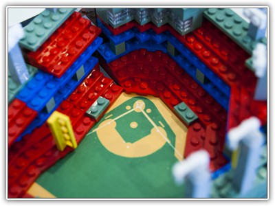 A LEGO model of Fenway Park, constructed of Jason Burik. Photo by Doug Hughey   LEGO2